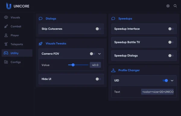 Zenless Zone Zero Unicore cheat menu screenshot 2